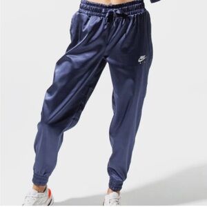 NIKE AIR Satin Blue Joggers With Pockets Size Small Like New!